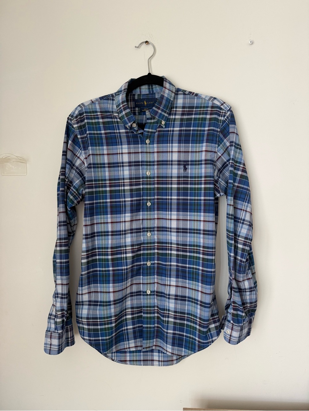 Ralph Lauren Blue and Green Plaid Button-Down Shirt - Men